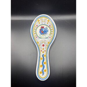 Le Cadeaux Palermo Melamine Spoon Rest Blue Rooster Italian Style Kitchen Decor